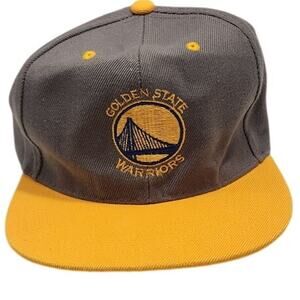 Golden State Warriors Grey and Yellow Snap Back‎ Hat EUC made in China